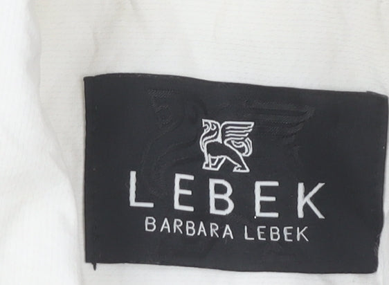 Barbara Lebek Womens White Size 14 Full Zip Casual Jacket