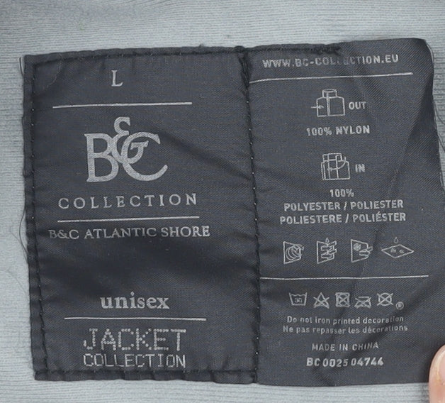 B&C Collection Unisex Adults Black L Lightweight Windbreaker Jacket