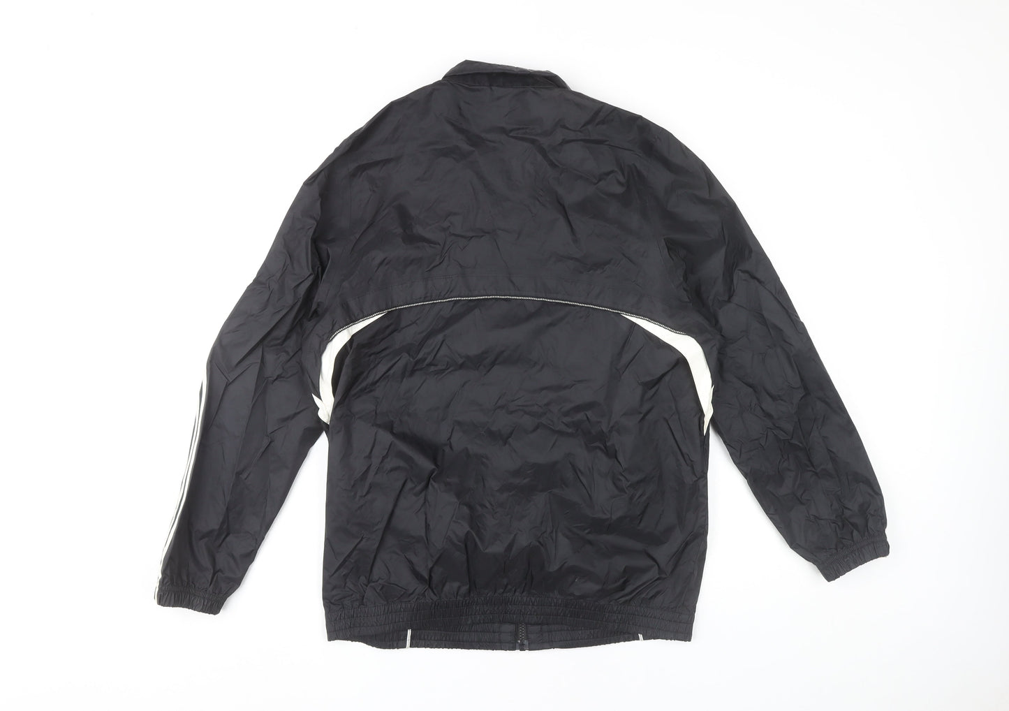 Adidas Boys Black Track Jacket 13-14 Yrs Lightweight Full Zip Sports Top