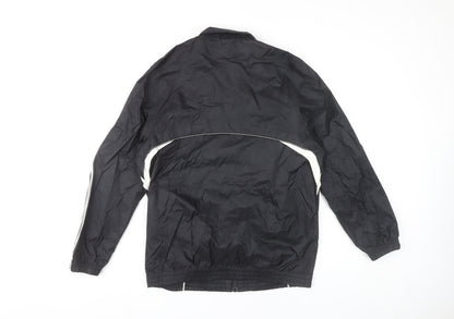 Adidas Boys Black Track Jacket 13-14 Yrs Lightweight Full Zip Sports Top