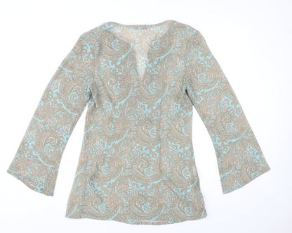 Papaya Women’s Multicoloured Paisley Beaded Tunic Blouse Size 12