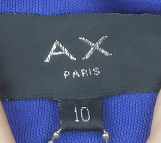 AX Paris Women Blue Size 10 Shift Party Dress Sleeveless Ruffle