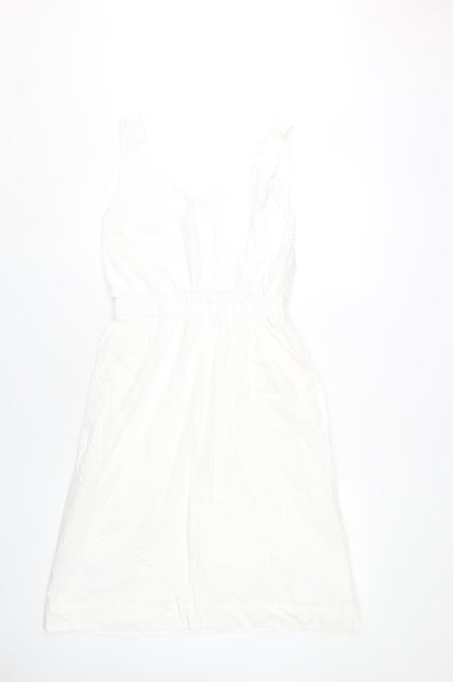 Gap Women’s White XS A-Line Sleeveless Cotton Summer Dress