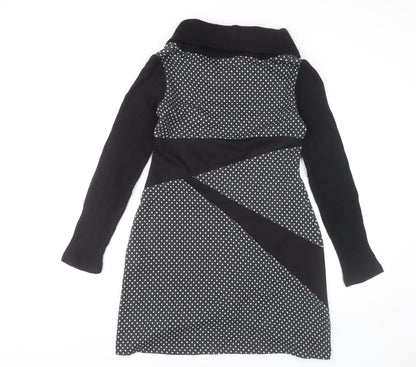 Costanza Della Valle Womens Grey Black Shift Dress Size 14 Wool Blend