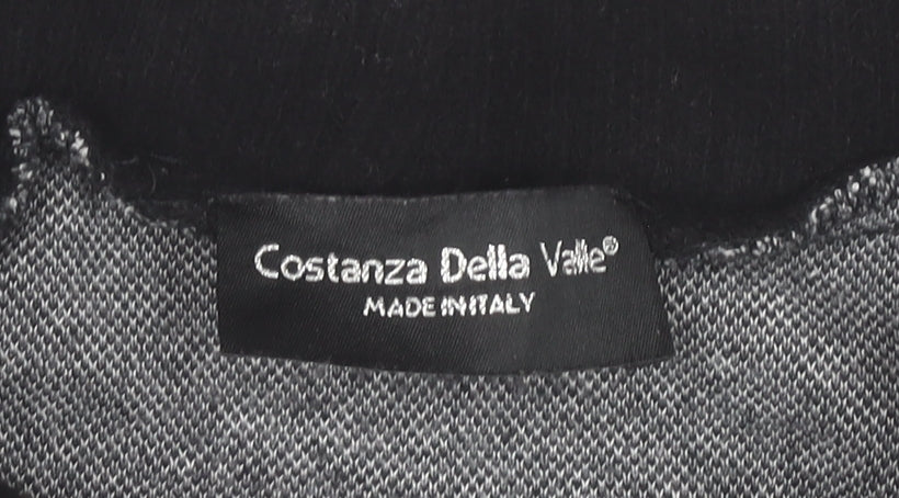 Costanza Della Valle Womens Grey Black Shift Dress Size 14 Wool Blend