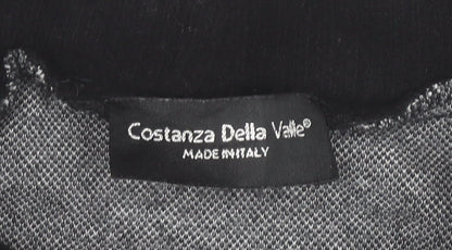 Costanza Della Valle Womens Grey Black Shift Dress Size 14 Wool Blend