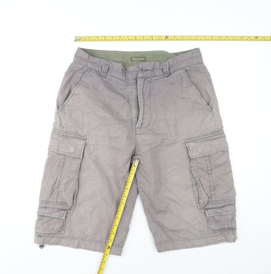 Lee Cooper Mens Grey Cargo Shorts Size 34 Cotton Pockets