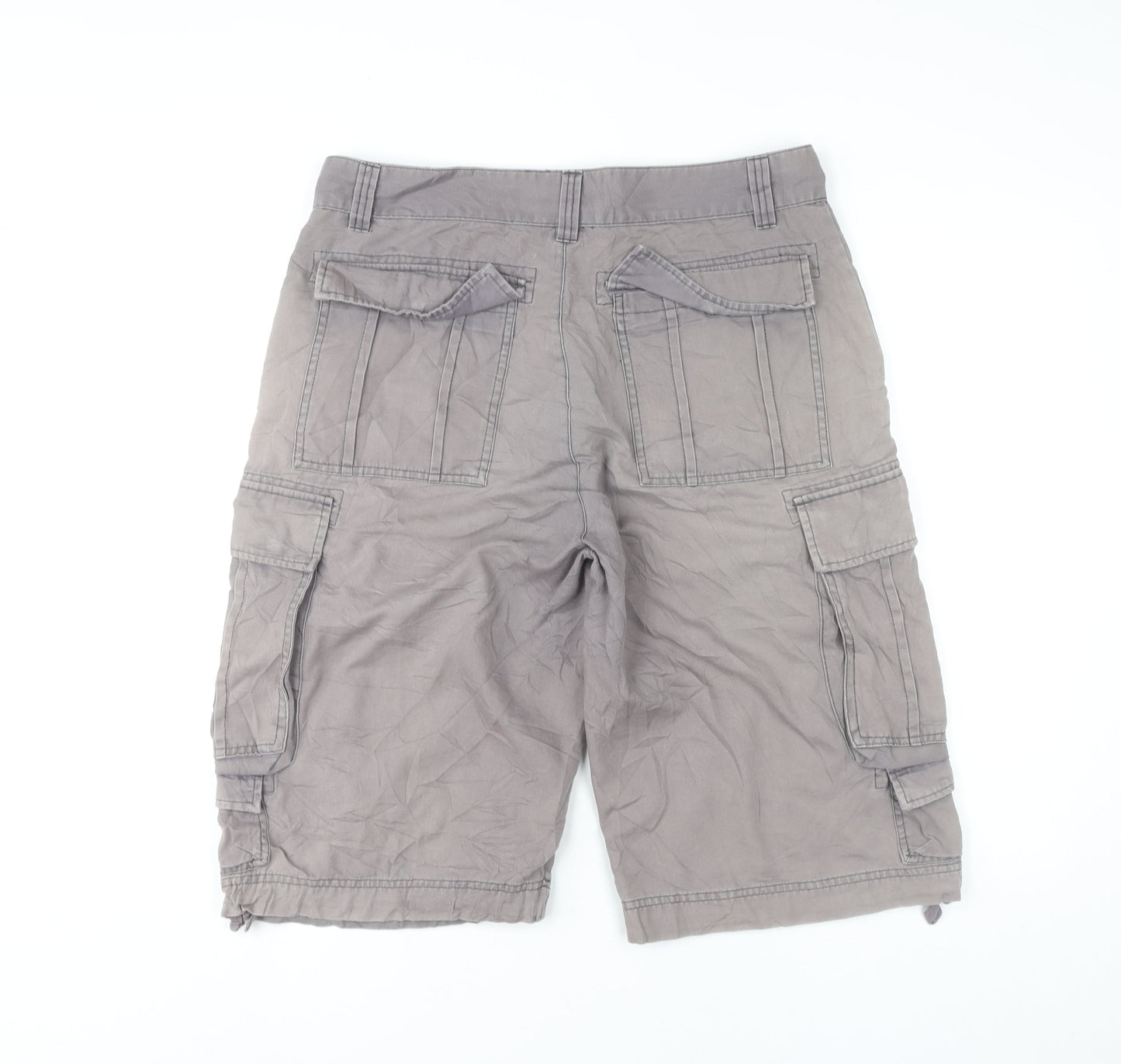 Lee Cooper Mens Grey Cargo Shorts Size 34 Cotton Pockets