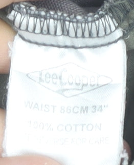 Lee Cooper Mens Grey Cargo Shorts Size 34 Cotton Pockets