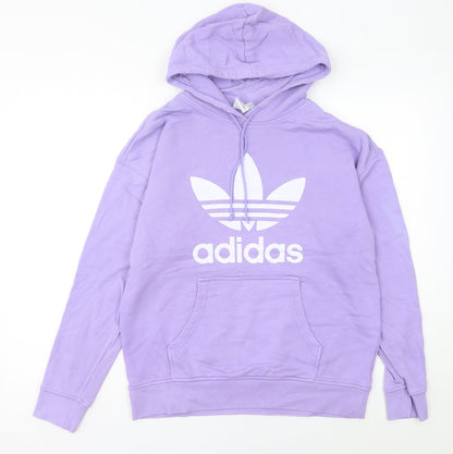 Adidas Women’s Purple Hoodie Size 10 UK Cotton Pullover Casual
