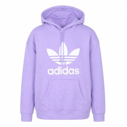 Front view of Adidas Women’s Purple Hoodie, size UK 10, UK Cotton Pullover Casual