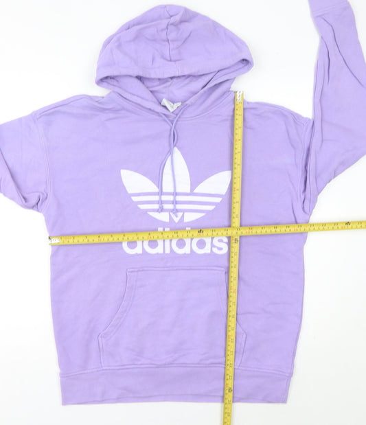 Adidas Women’s Purple Hoodie Size 10 UK Cotton Pullover Casual
