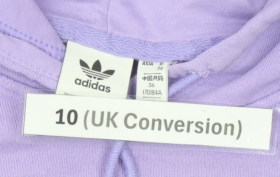 Adidas Women’s Purple Hoodie Size 10 UK Cotton Pullover Casual