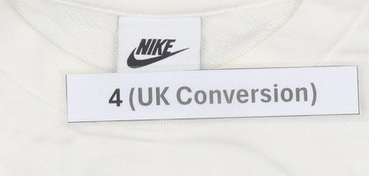 Nike Women White Logo Pullover Sweatshirt Size 4 Regular Fit