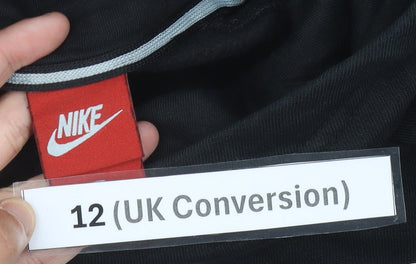 Nike Women’s Black Hoodie UK 12 Pullover Logo Cotton Blend