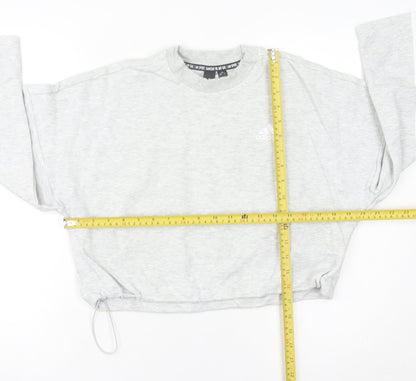 Adidas Women Grey Size 8 Sweatshirt Crew Neck Long Sleeve
