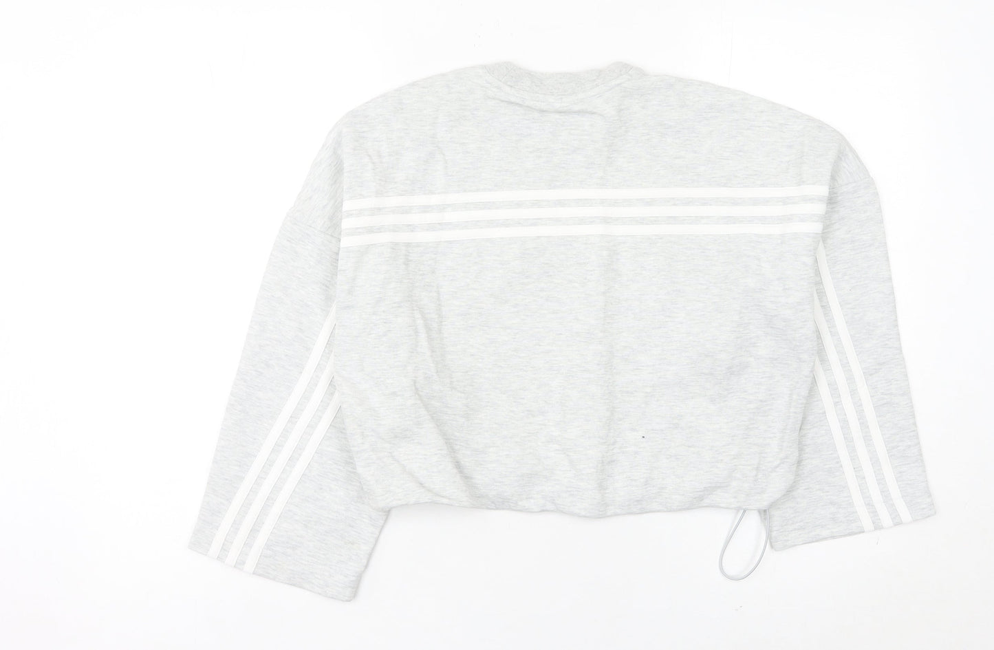 Adidas Women Grey Size 8 Sweatshirt Crew Neck Long Sleeve