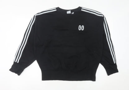 Adidas Womens Black Size 10 Crew Neck Sweatshirt Long Sleeve