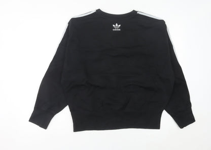 Adidas Womens Black Size 10 Crew Neck Sweatshirt Long Sleeve