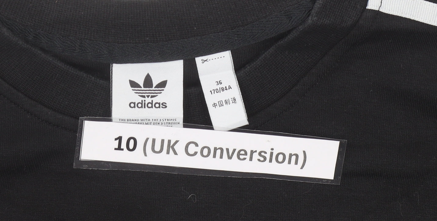 Adidas Womens Black Size 10 Crew Neck Sweatshirt Long Sleeve