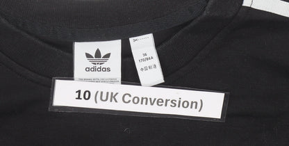 Adidas Womens Black Size 10 Crew Neck Sweatshirt Long Sleeve