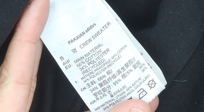 Adidas Womens Black Size 10 Crew Neck Sweatshirt Long Sleeve