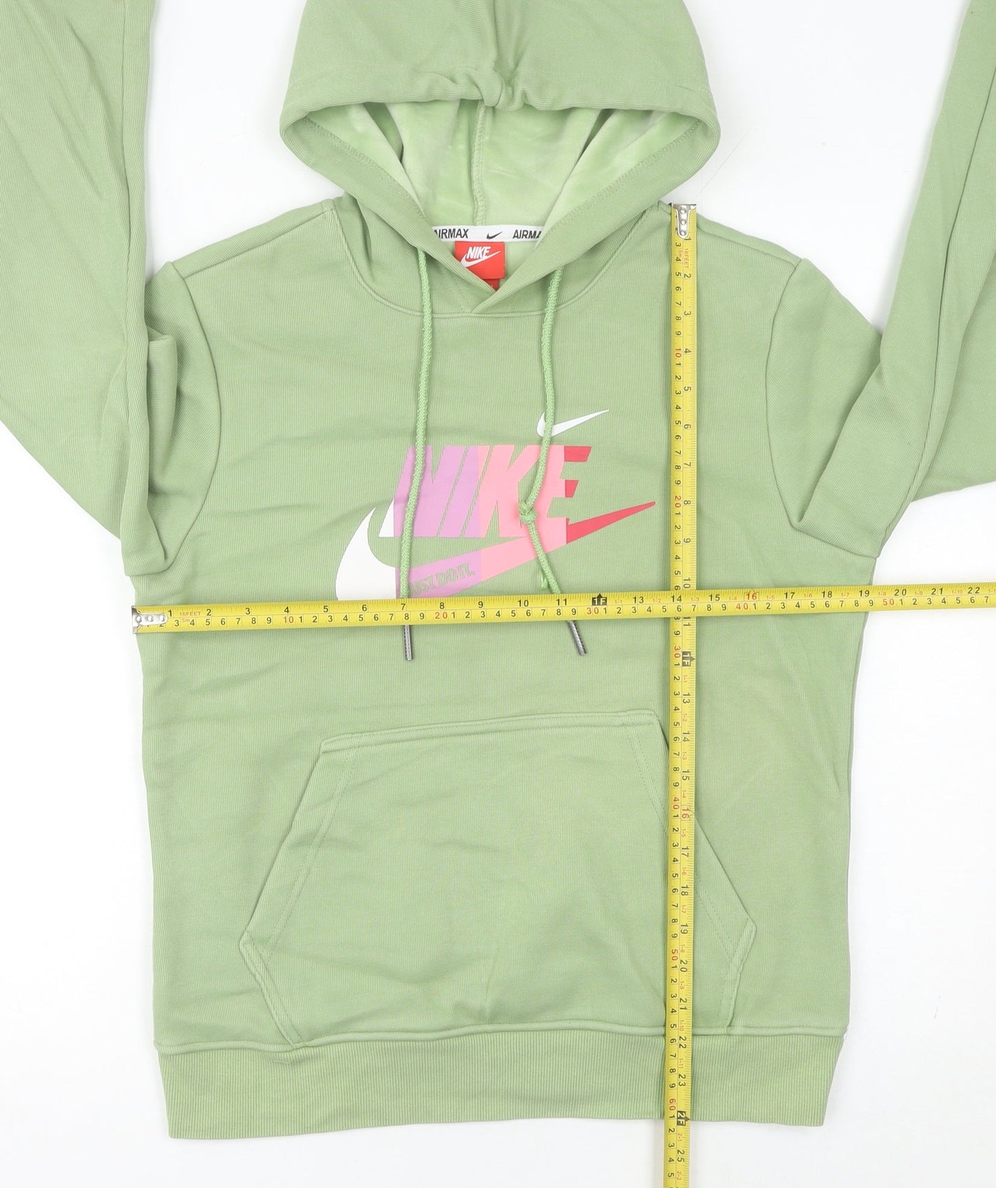 Nike Womens Green Hoodie UK 14 Pullover Long Sleeve Logo Graphic