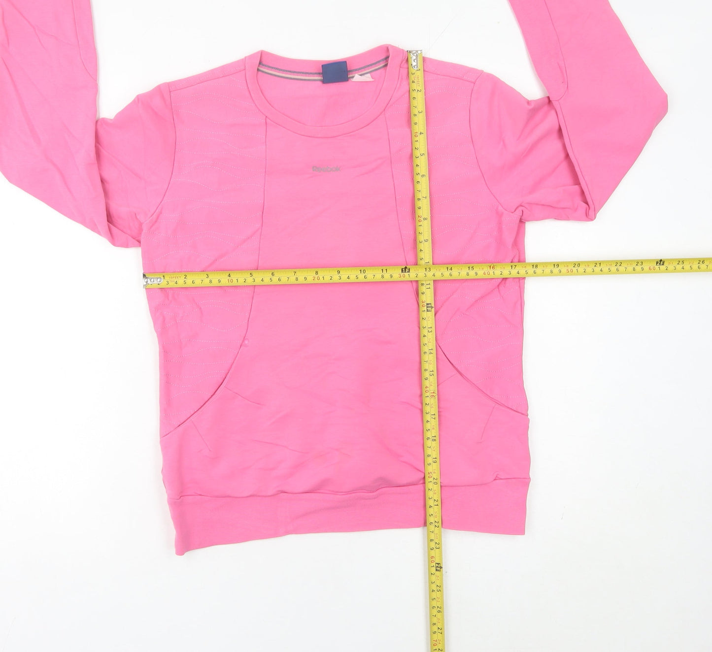 Reebok Womens Pink Sweatshirt Size 12 Crew Neck Long Sleeve Pullover