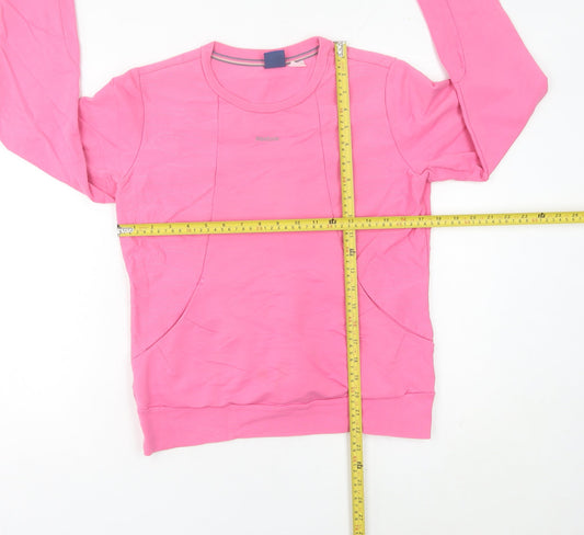 Reebok Womens Pink Sweatshirt Size 12 Crew Neck Long Sleeve Pullover
