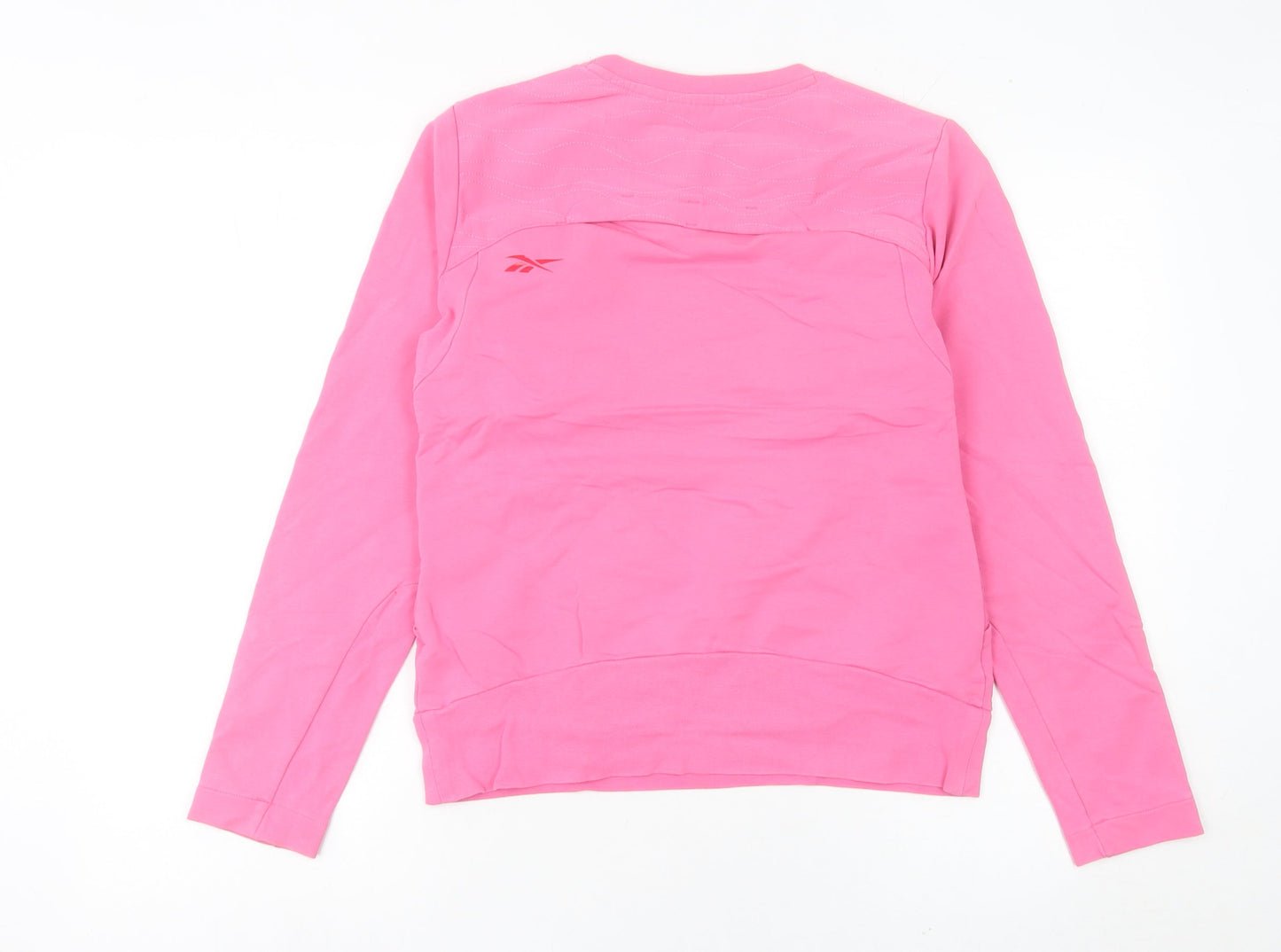 Reebok Womens Pink Sweatshirt Size 12 Crew Neck Long Sleeve Pullover