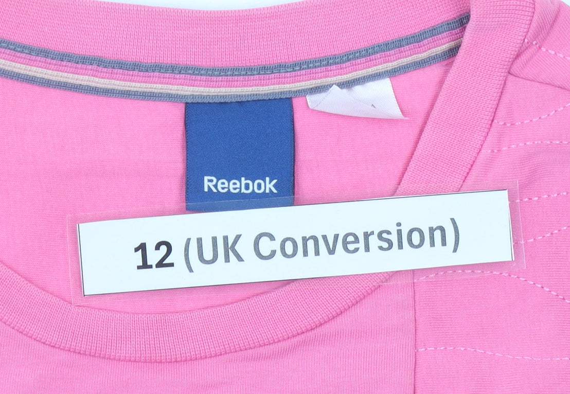 Reebok Womens Pink Sweatshirt Size 12 Crew Neck Long Sleeve Pullover
