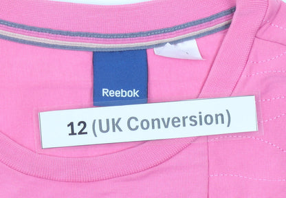 Reebok Womens Pink Sweatshirt Size 12 Crew Neck Long Sleeve Pullover