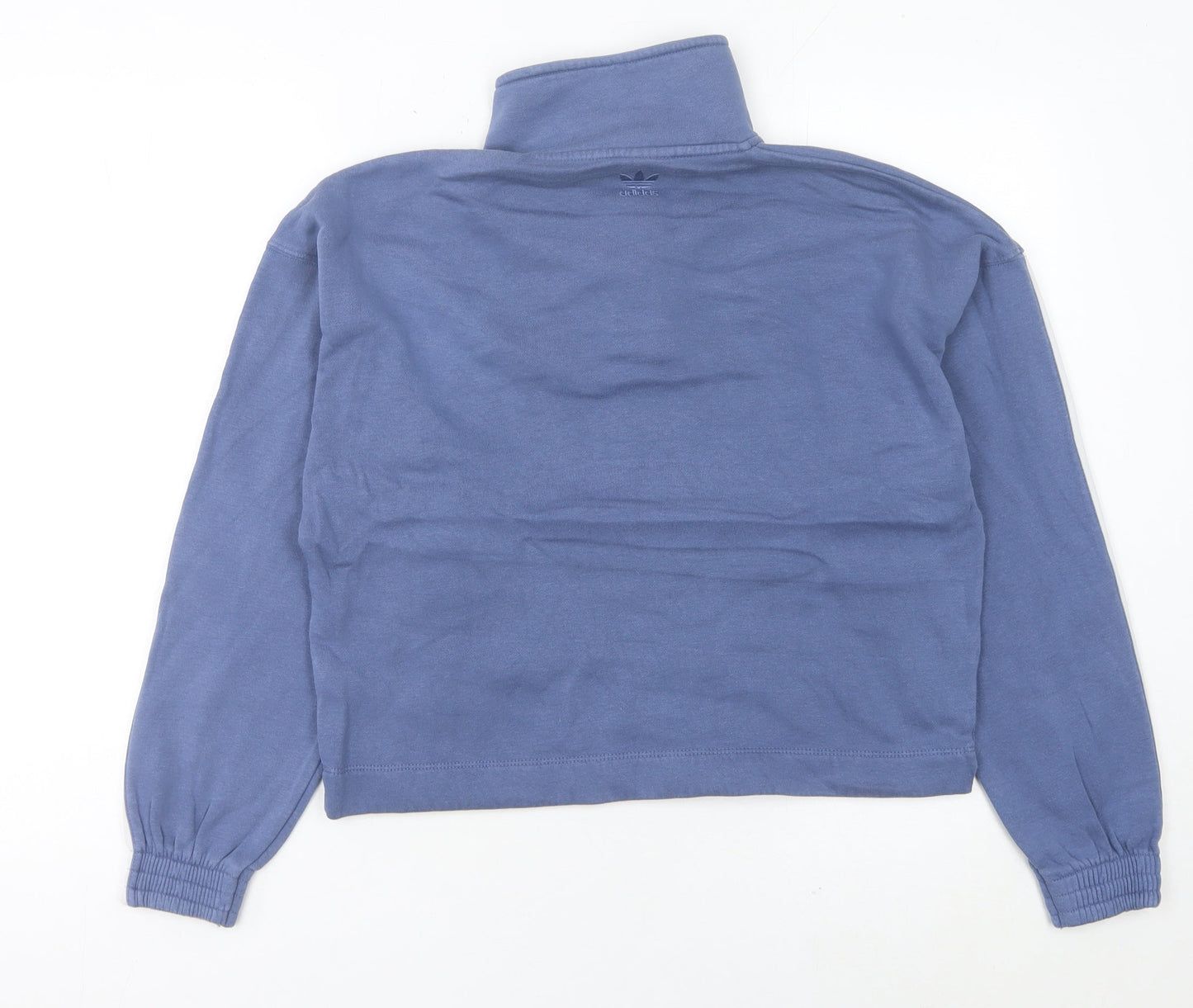 Adidas Womens Blue Size 6 1/4 Zip Sweatshirt Pullover Cotton Blend