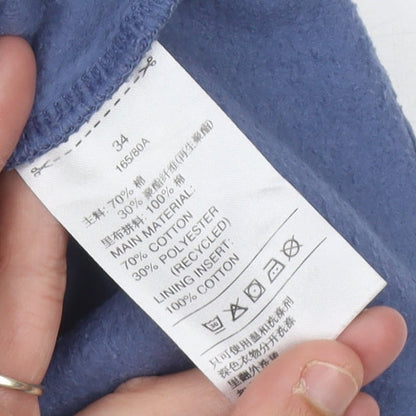 Adidas Womens Blue Size 6 1/4 Zip Sweatshirt Pullover Cotton Blend