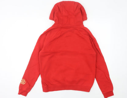 Nike Women's Red Hoodie Size 6 Cotton Blend Pullover Sweatshirt