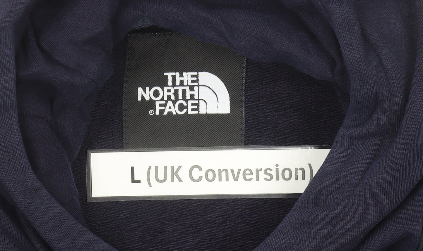 The North Face Mens Blue Pullover Hoodie L Hooded Outdoor Sweatshirt