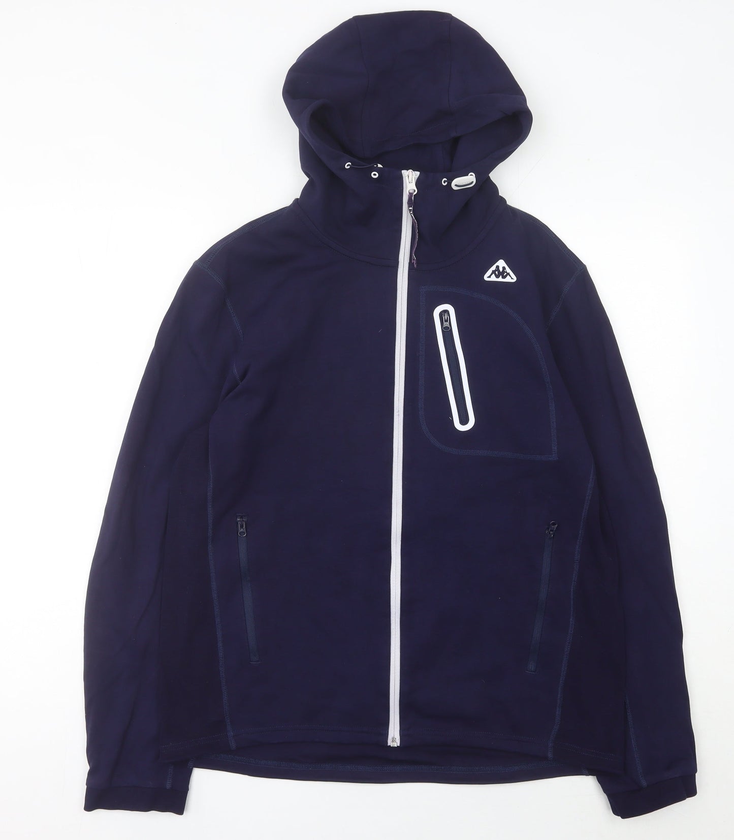 Kappa Mens Blue L Track Jacket Hooded Full Zip Polyester Activewear