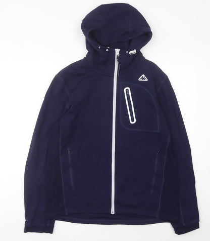 Kappa Mens Blue L Track Jacket Hooded Full Zip Polyester Activewear