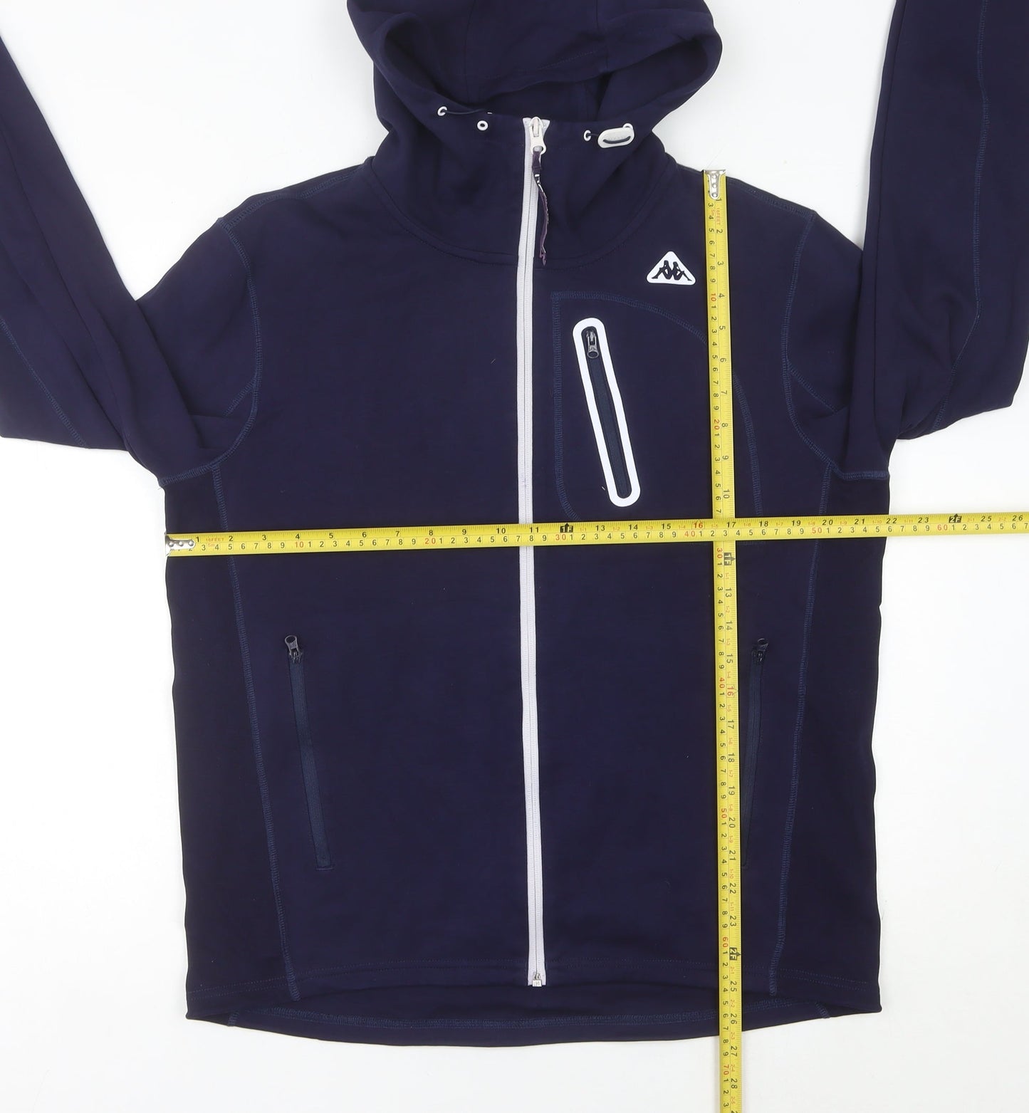 Kappa Mens Blue L Track Jacket Hooded Full Zip Polyester Activewear