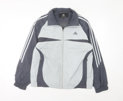 Adidas Men's Grey Track Jacket M Regular Fit Full Zip Sportswear