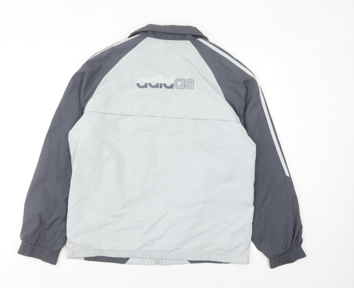 Adidas Men's Grey Track Jacket M Regular Fit Full Zip Sportswear