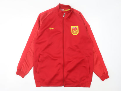 Nike Men’s Red Track Jacket M Football CFA Sports Full Zip