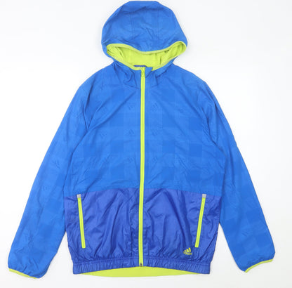 Adidas Men's Blue XS Windbreaker Jacket Hooded Lightweight Sportswear
