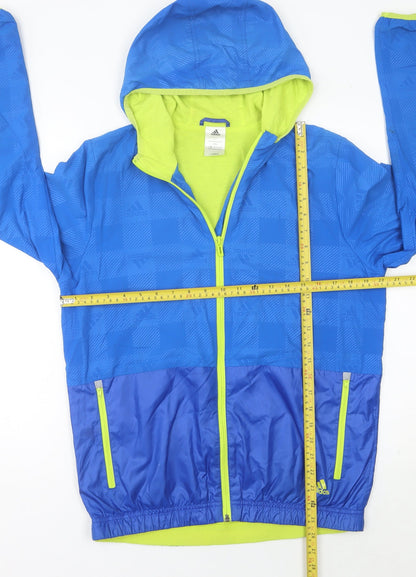 Adidas Men's Blue XS Windbreaker Jacket Hooded Lightweight Sportswear