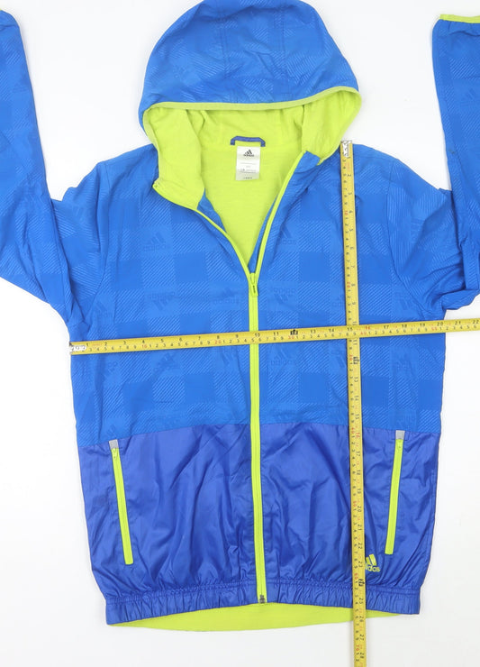 Adidas Men's Blue XS Windbreaker Jacket Hooded Lightweight Sportswear