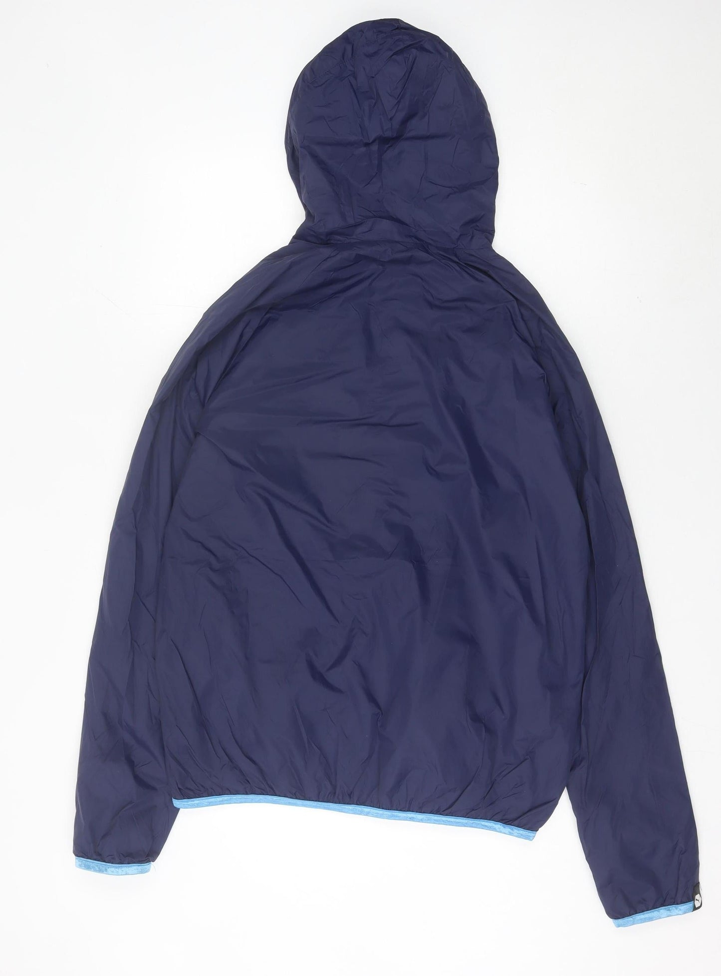 Puma Men’s Blue L Windbreaker Jacket Hooded Lightweight