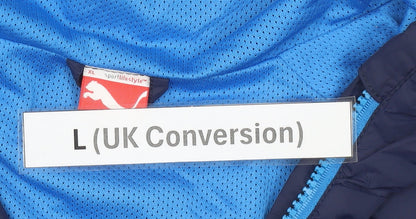 Puma Men’s Blue L Windbreaker Jacket Hooded Lightweight