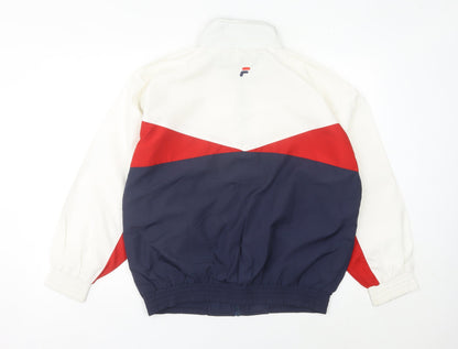 FILA Men’s White Red Blue Track Jacket L Retro Colourblock