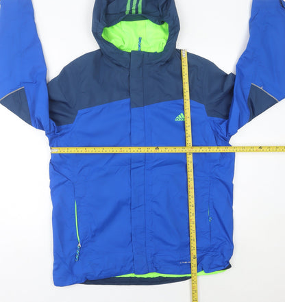 Adidas Men’s Blue 2XS Ski Jacket Winter Hooded Waterproof