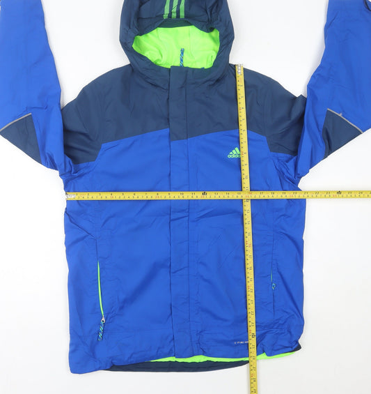 Adidas Men’s Blue 2XS Ski Jacket Winter Hooded Waterproof